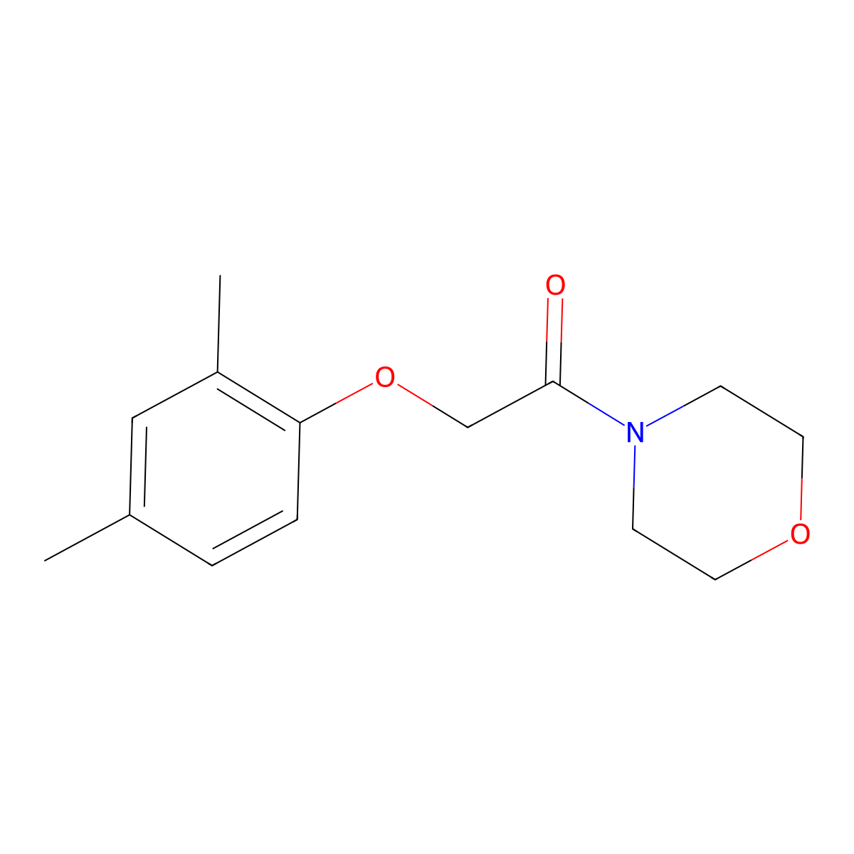 Morpholine, 4-((2,4-dimethylphenoxy)acetyl)- molecular structure, CAS 148183-90-8