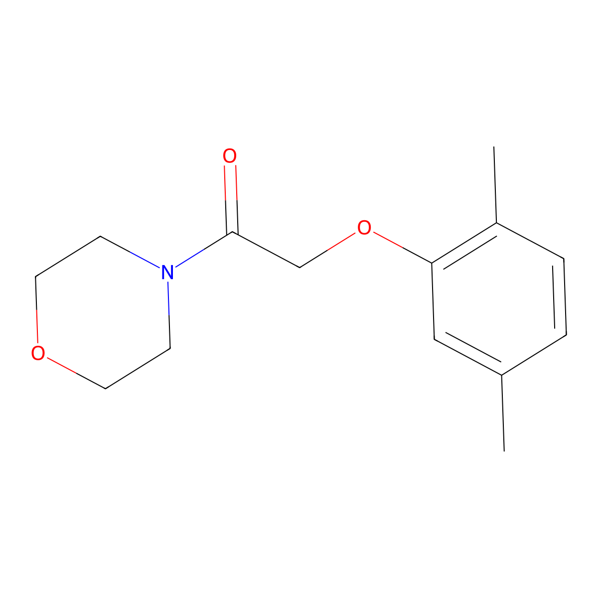 Morpholine, 1-((2,5-dimethylphenoxy)acetyl)- molecular structure, CAS 148183-91-9