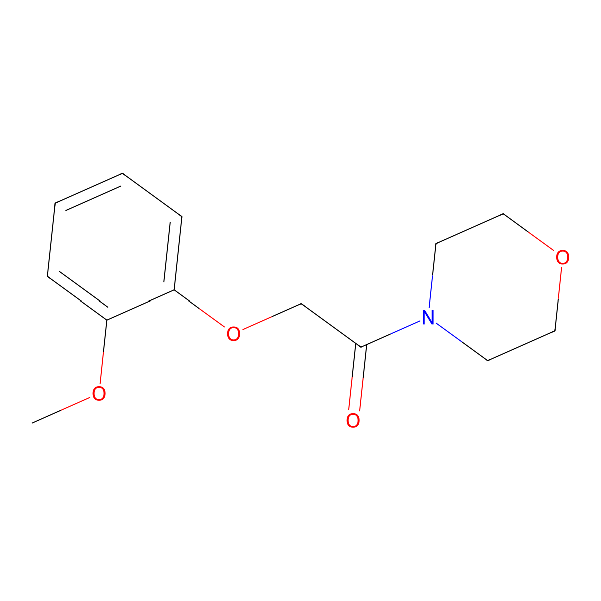 Morpholine, 4-((2-methoxyphenoxy)acetyl)- molecular structure, CAS 148183-92-0