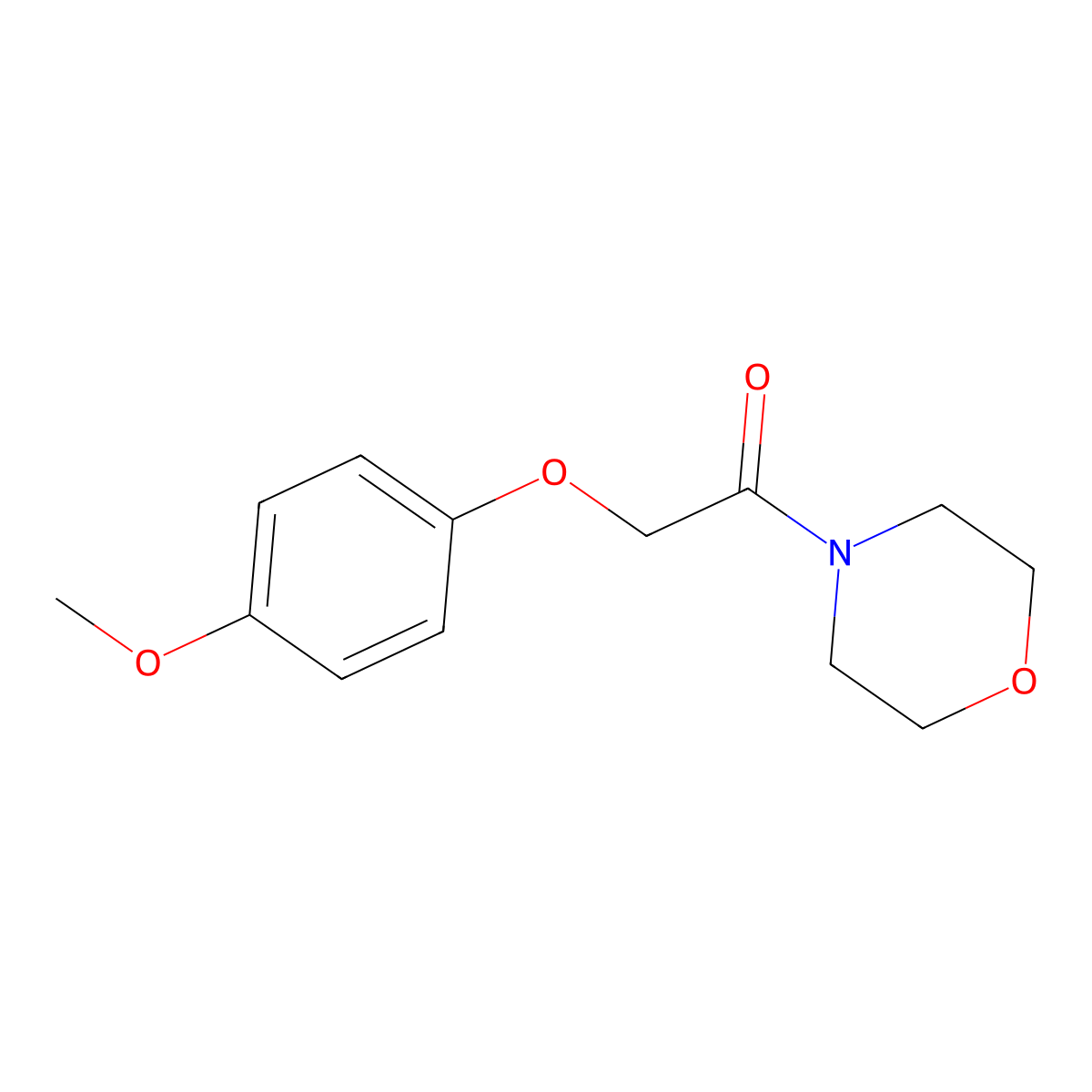 Morpholine, 4-((4-methoxyphenoxy)acetyl)- molecular structure, CAS 148183-93-1