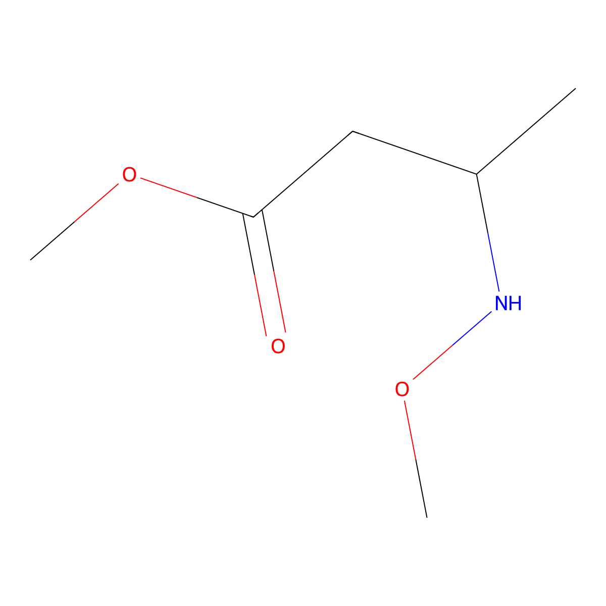 Methyl 3-(methoxyamino)butanoate molecular structure, CAS 1481836-13-8