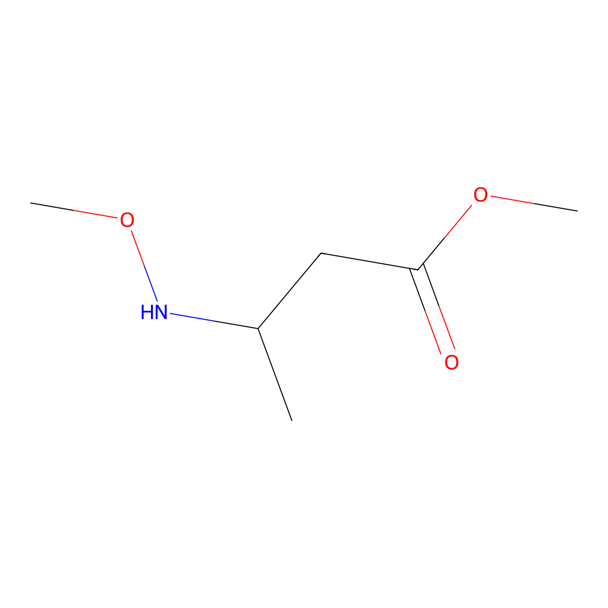 Methyl 3-(methoxyamino)butanoate molecular structure, CAS 1481836-13-8