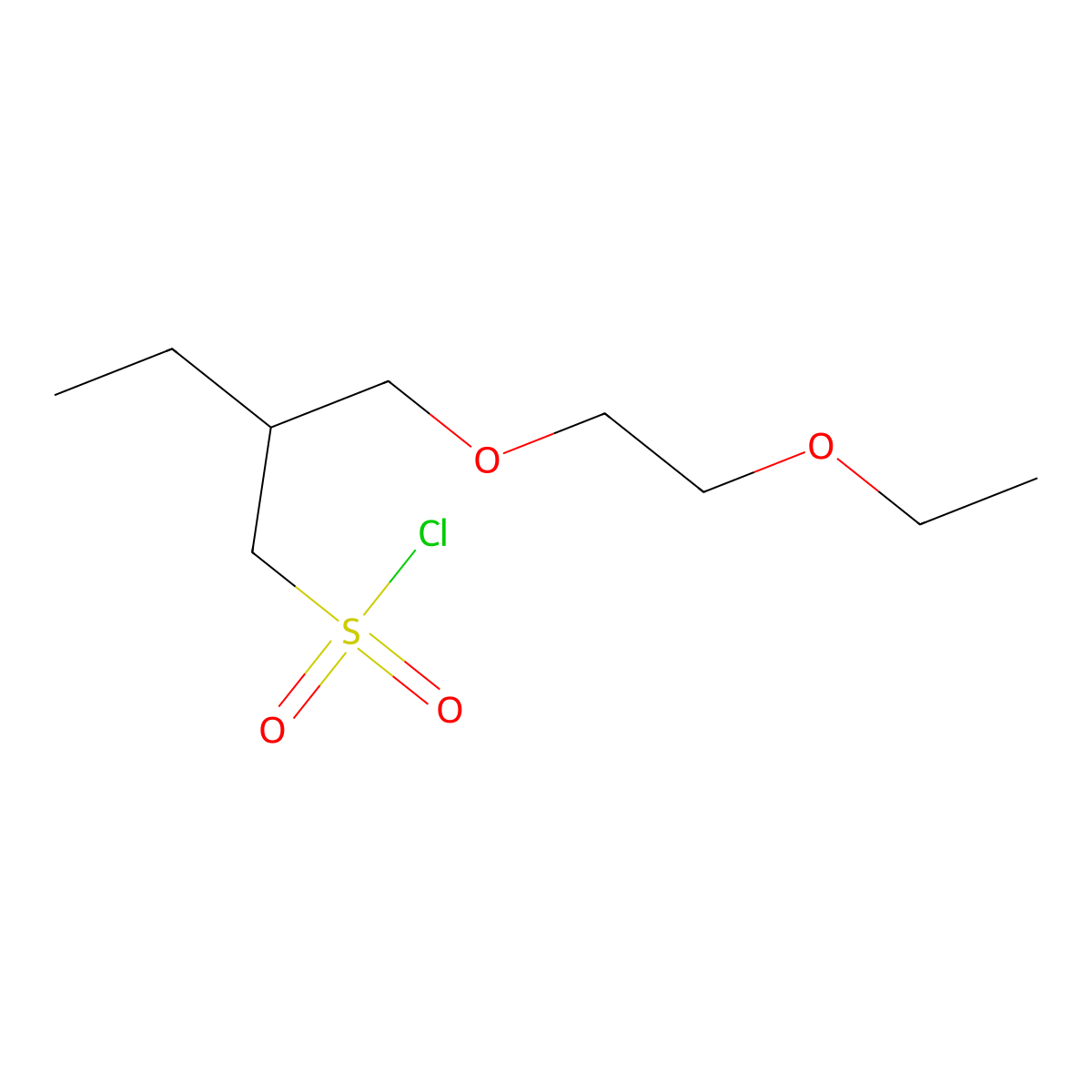 2-((2-Ethoxyethoxy)methyl)butane-1-sulfonyl chloride molecular structure, CAS 1481839-30-8
