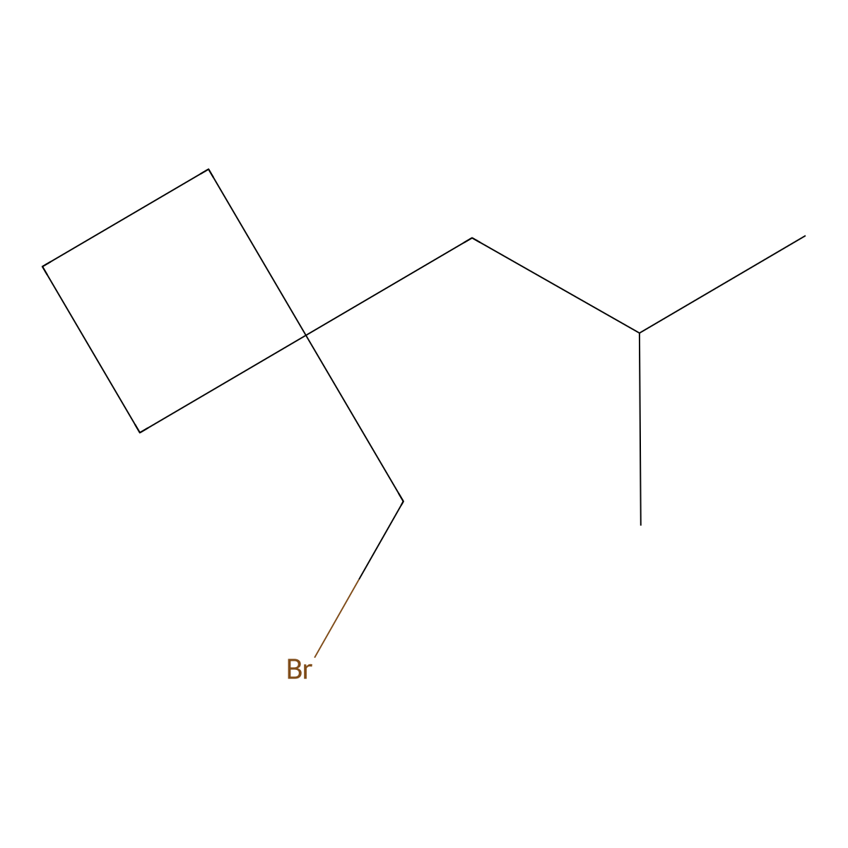 1-(Bromomethyl)-1-(2-methylpropyl)cyclobutane molecular structure, CAS 1481848-31-0