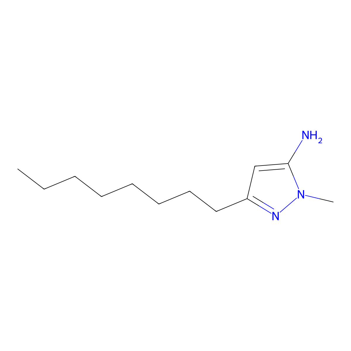 1-Methyl-3-octyl-1h-pyrazol-5-amine molecular structure, CAS 1481851-79-9