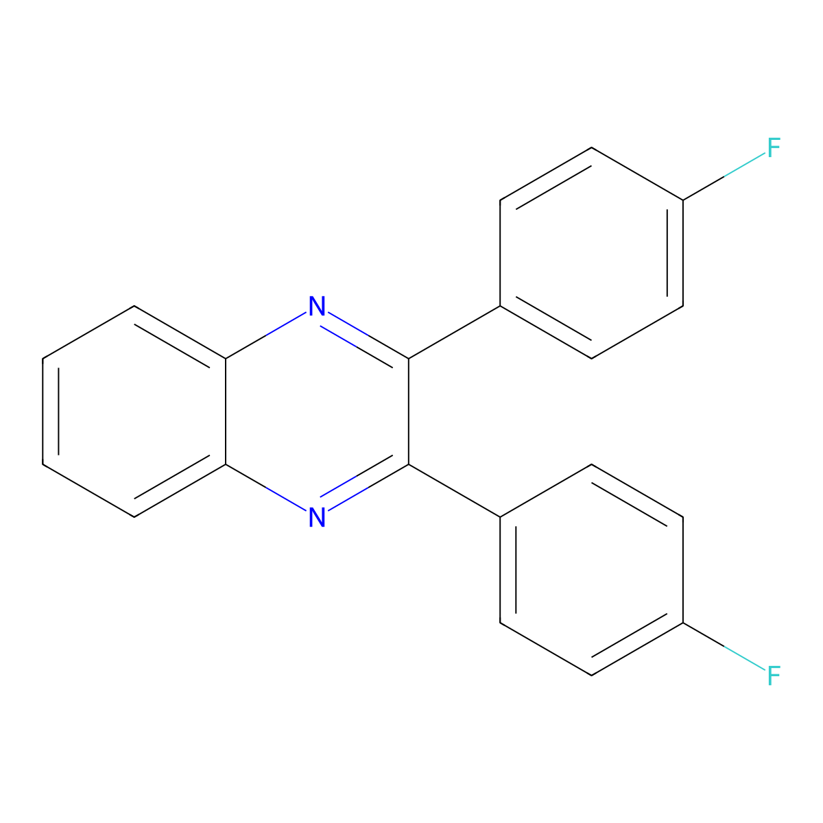 2,3-Bis(4-fluorophenyl)quinoxaline molecular structure, CAS 148186-43-0