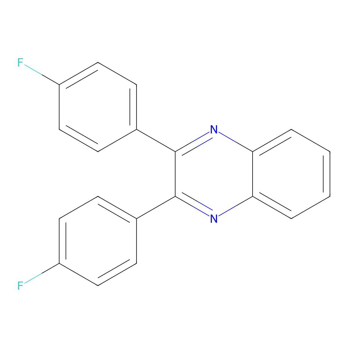 2,3-Bis(4-fluorophenyl)quinoxaline molecular structure, CAS 148186-43-0