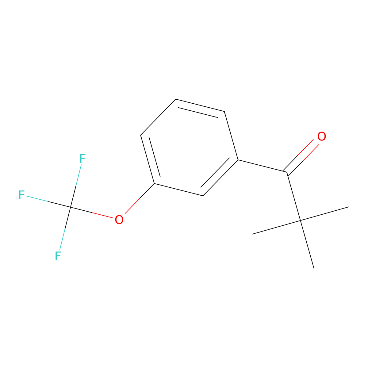 2,2-Dimethyl-1-(3-trifluoromethoxy-phenyl)-propan-1-one molecular structure, CAS 1481870-86-3