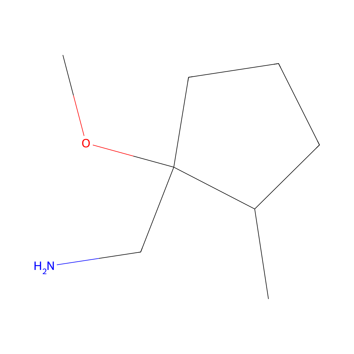 (1-Methoxy-2-methylcyclopentyl)methanamine molecular structure, CAS 1481890-13-4