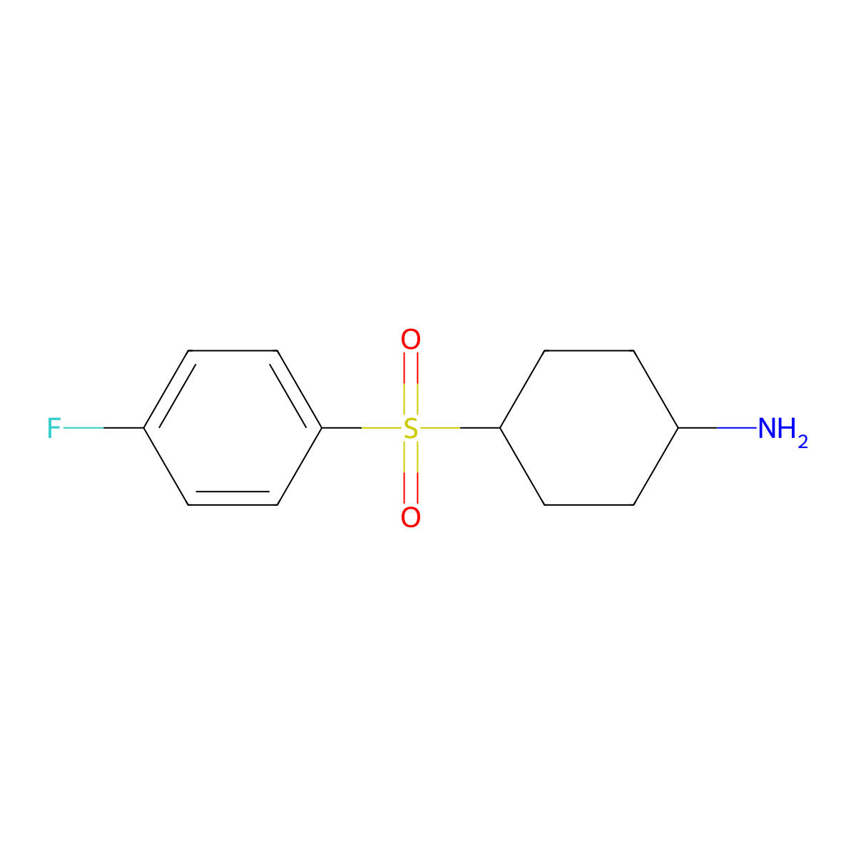 4-(4-Fluorobenzenesulfonyl)cyclohexan-1-amine molecular structure, CAS 1481893-43-9