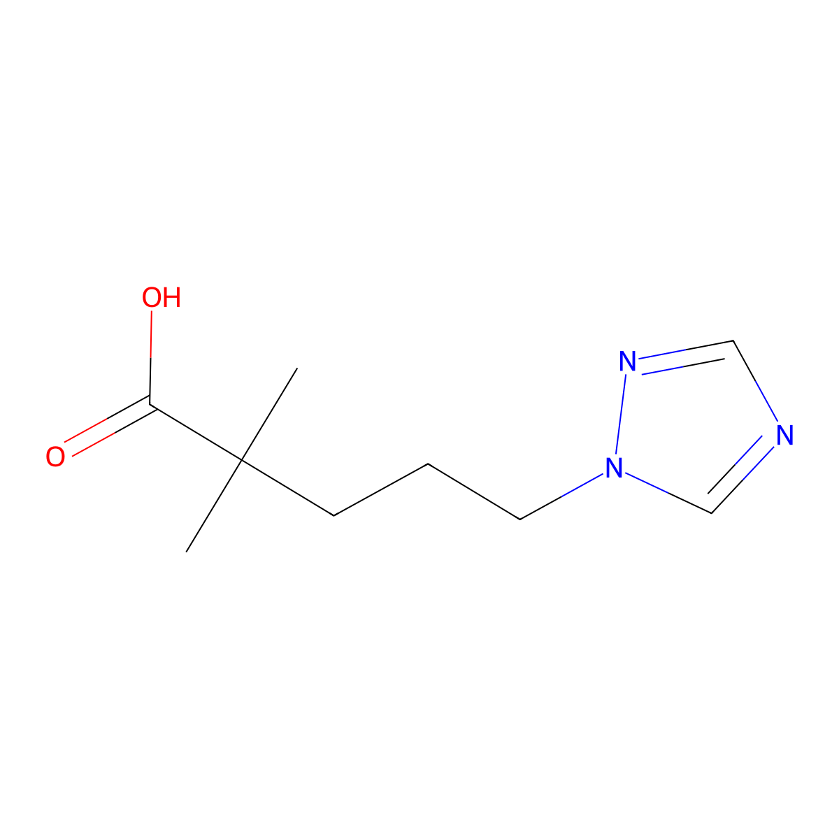 2,2-Dimethyl-5-(1h-1,2,4-triazol-1-yl)pentanoic acid molecular structure, CAS 1481896-56-3