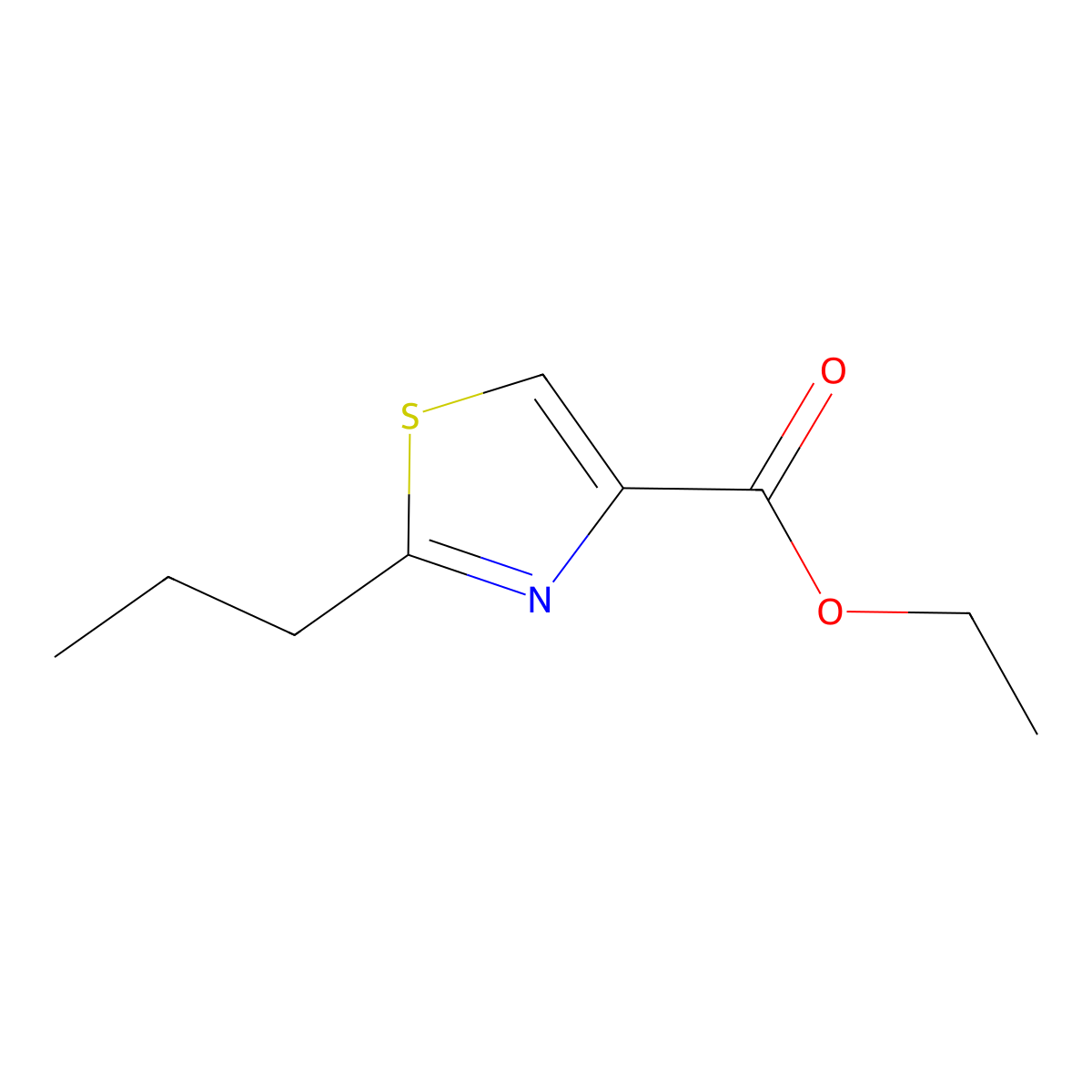 4-Thiazolecarboxylic acid, 2-propyl-, ethyl ester molecular structure, CAS 14819-39-7