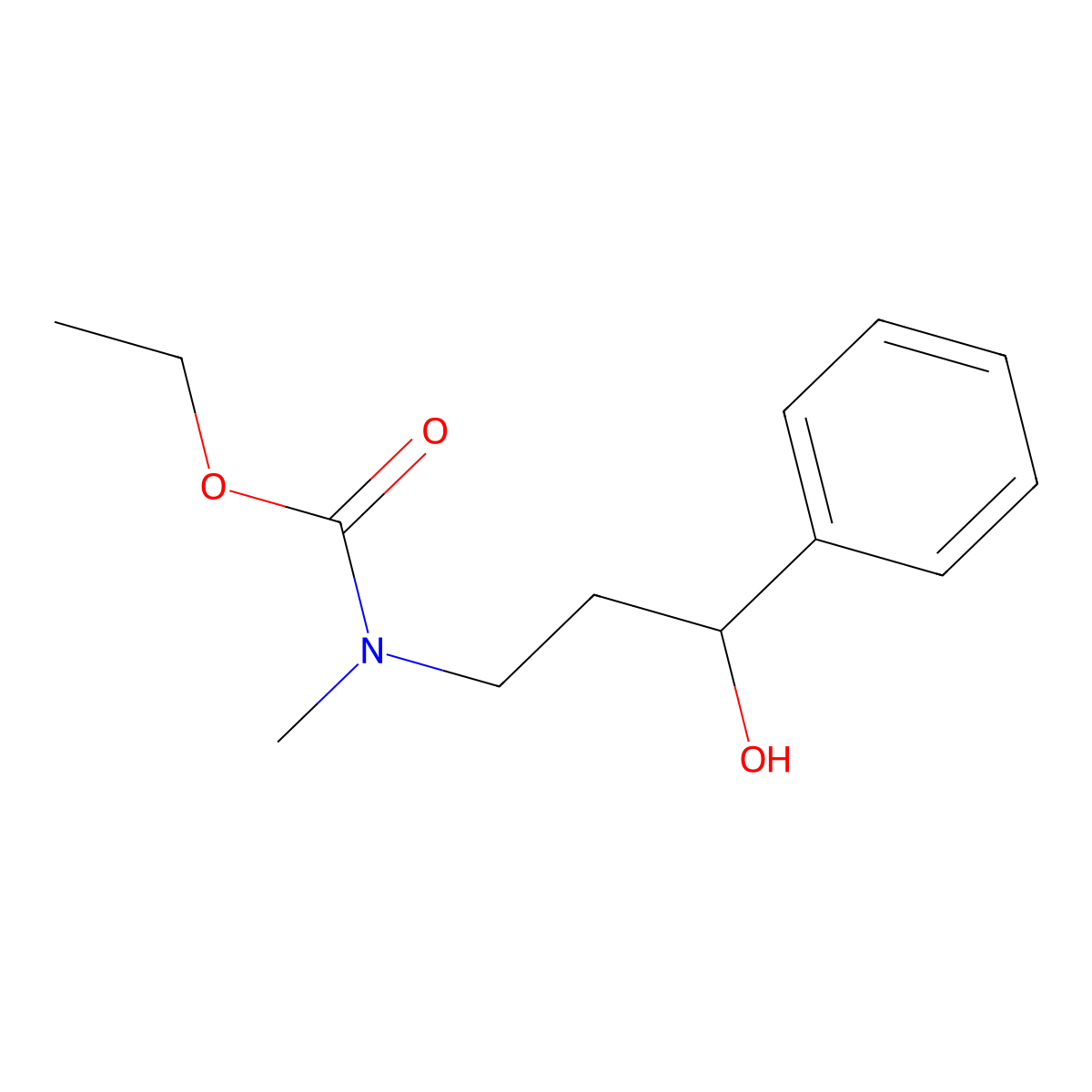ethyl N-(3-hydroxy-3-phenylpropyl)-N-methylcarbamate molecular structure, CAS 148190-38-9