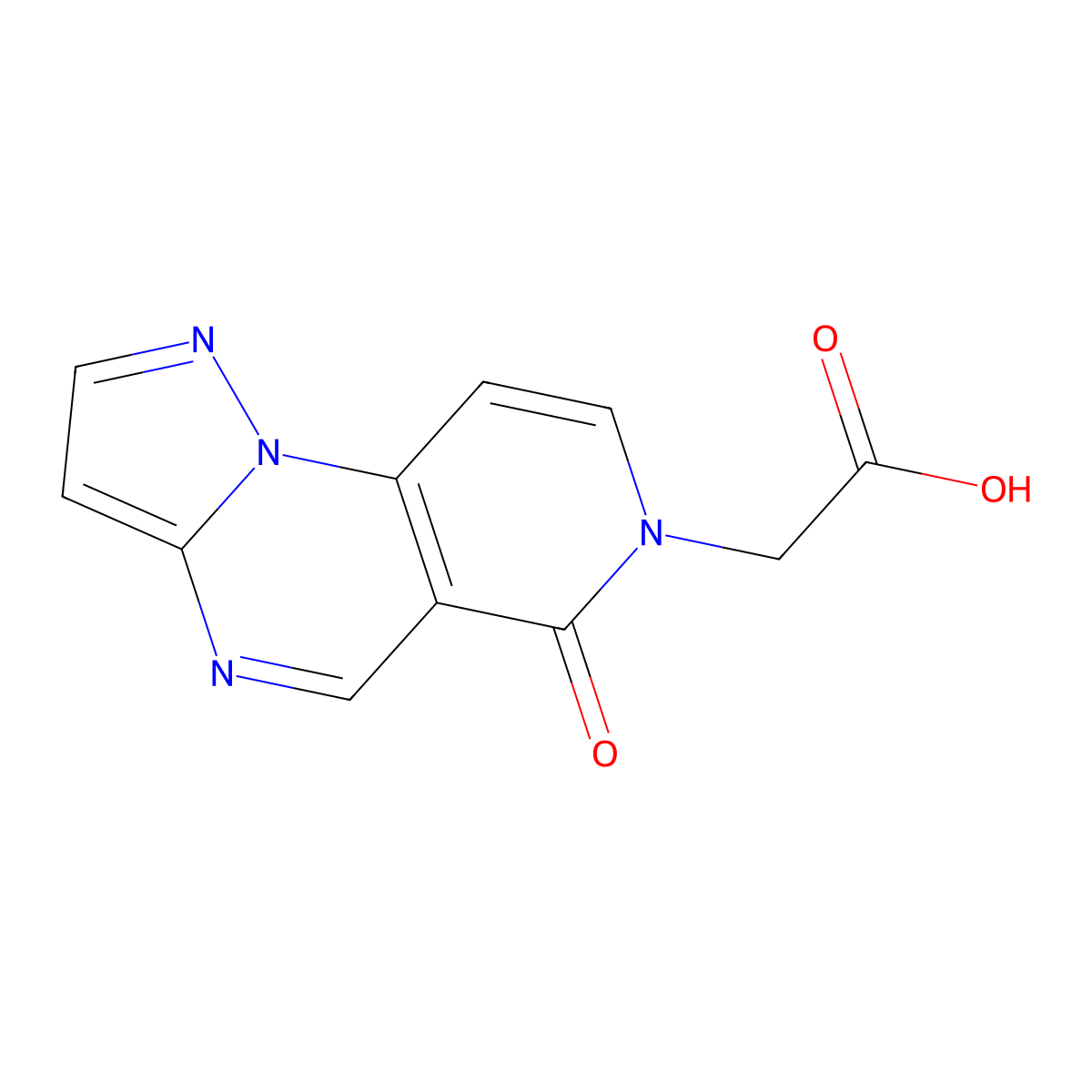 (6-oxopyrazolo[1,5-a]pyrido[3,4-e]pyrimidin-7(6H)-yl)acetic acid molecular structure, CAS 148191-55-3