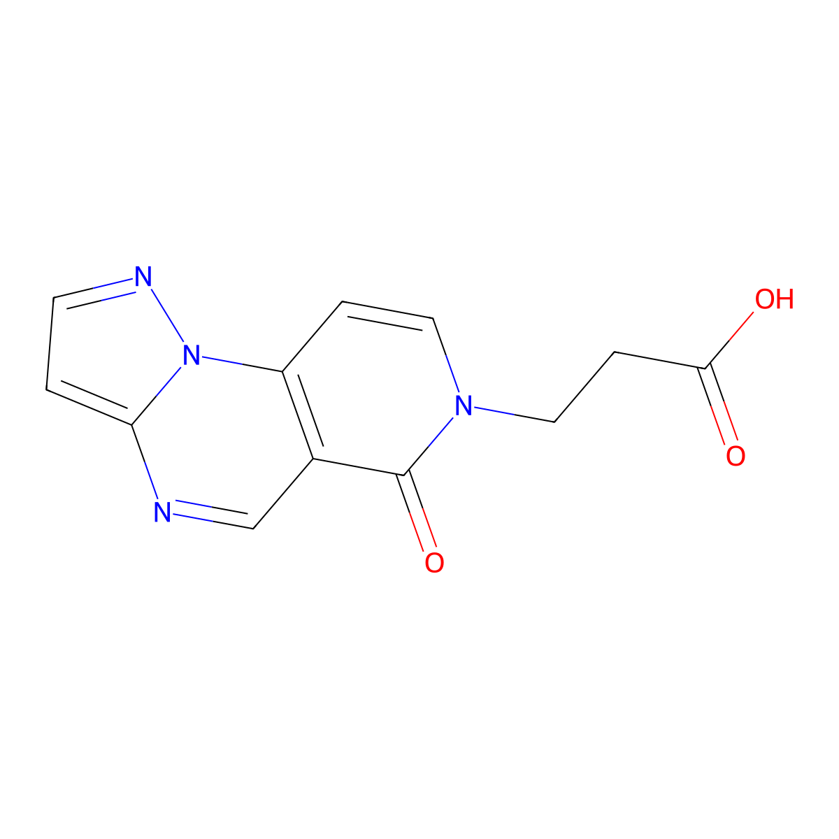3-(6-oxopyrazolo[1,5-a]pyrido[3,4-e]pyrimidin-7(6H)-yl)propanoic acid molecular structure, CAS 148191-56-4