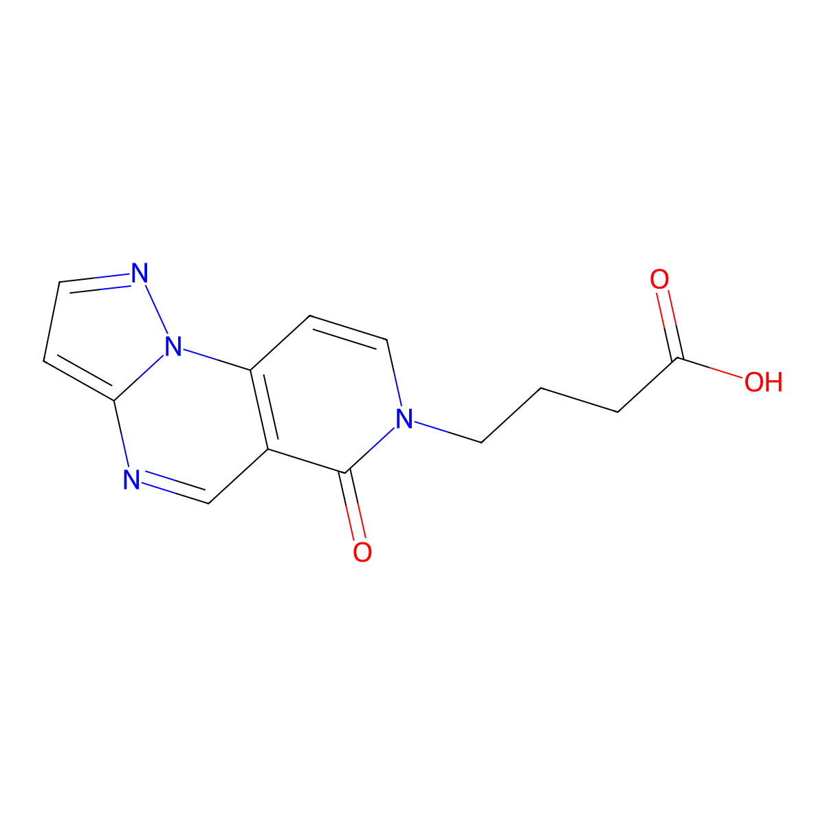 4-(6-oxopyrazolo[1,5-a]pyrido[3,4-e]pyrimidin-7(6H)-yl)butanoic acid molecular structure, CAS 148191-57-5