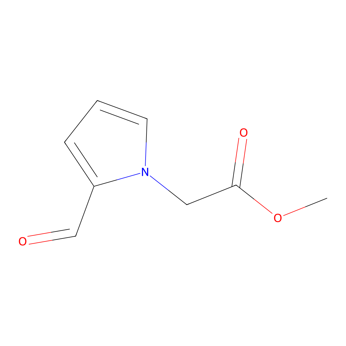 methyl 2-(2-formyl-1H-pyrrol-1-yl)acetate molecular structure, CAS 148191-80-4