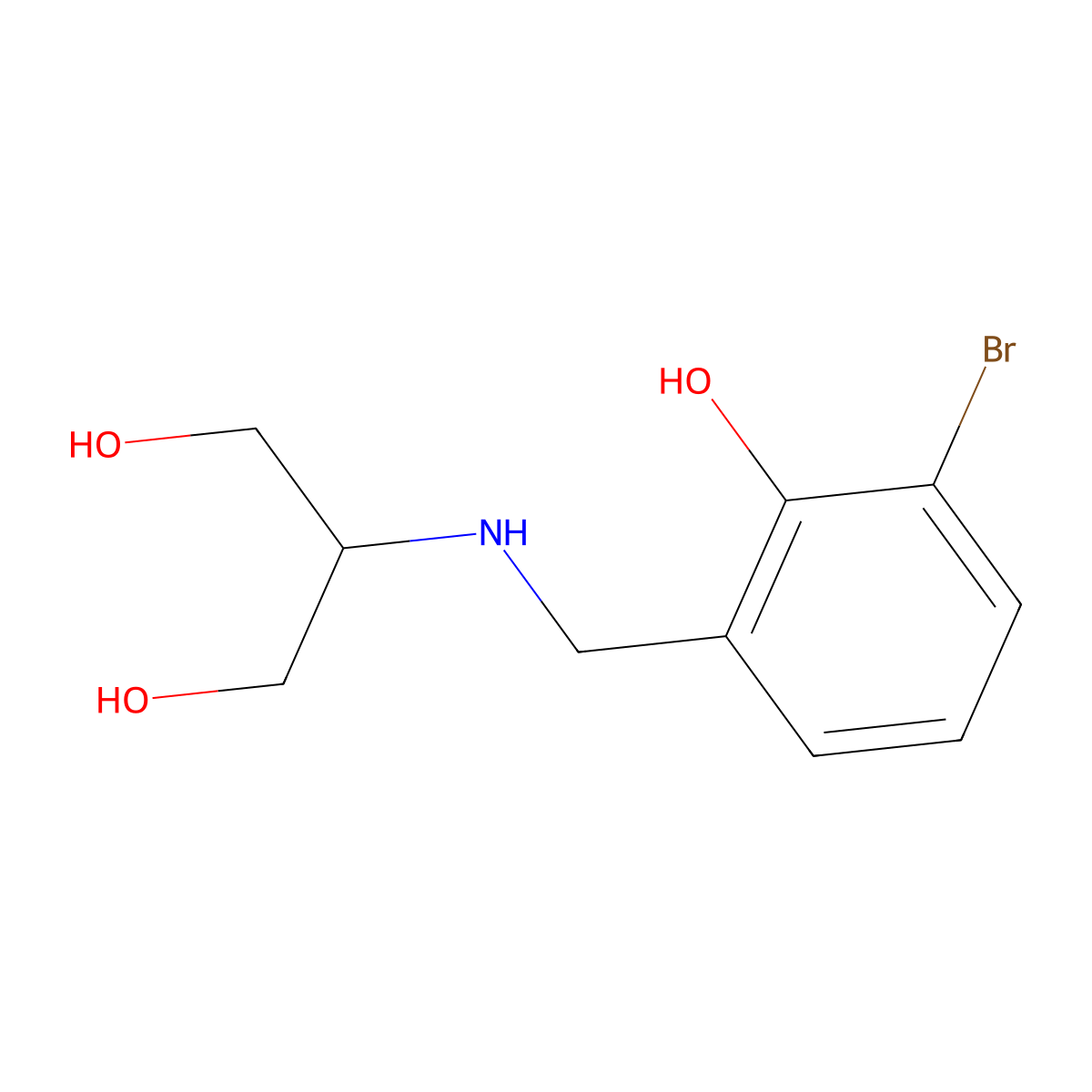 2-{[(3-Bromo-2-hydroxyphenyl)methyl]amino}propane-1,3-diol molecular structure, CAS 1481916-04-4