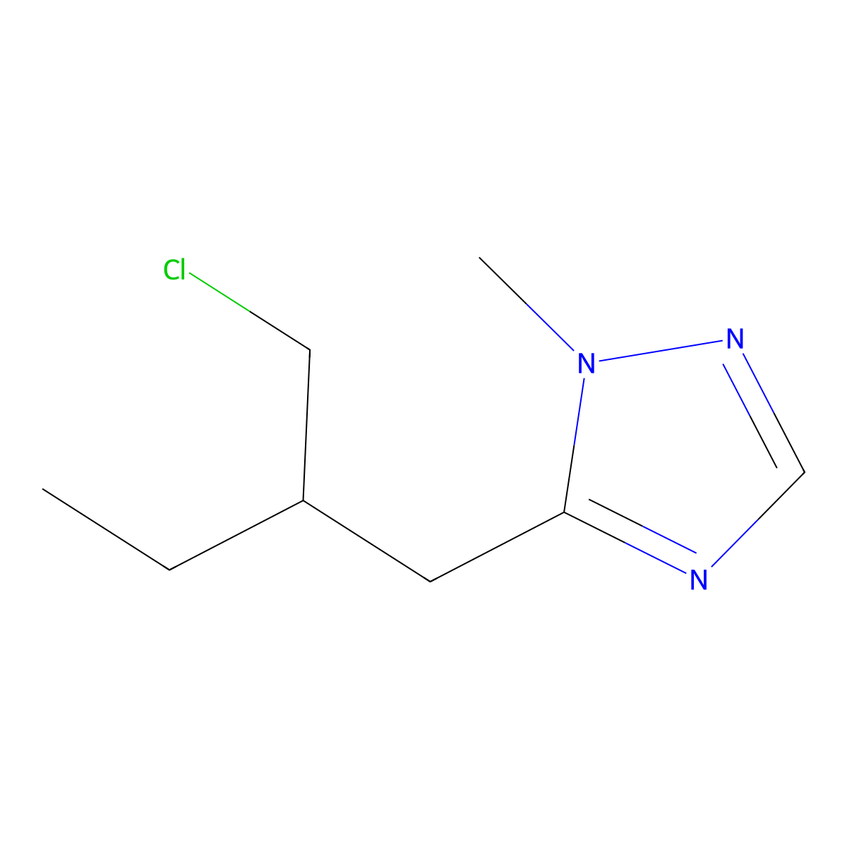 5-[2-(chloromethyl)butyl]-1-methyl-1H-1,2,4-triazole molecular structure, CAS 1481916-16-8