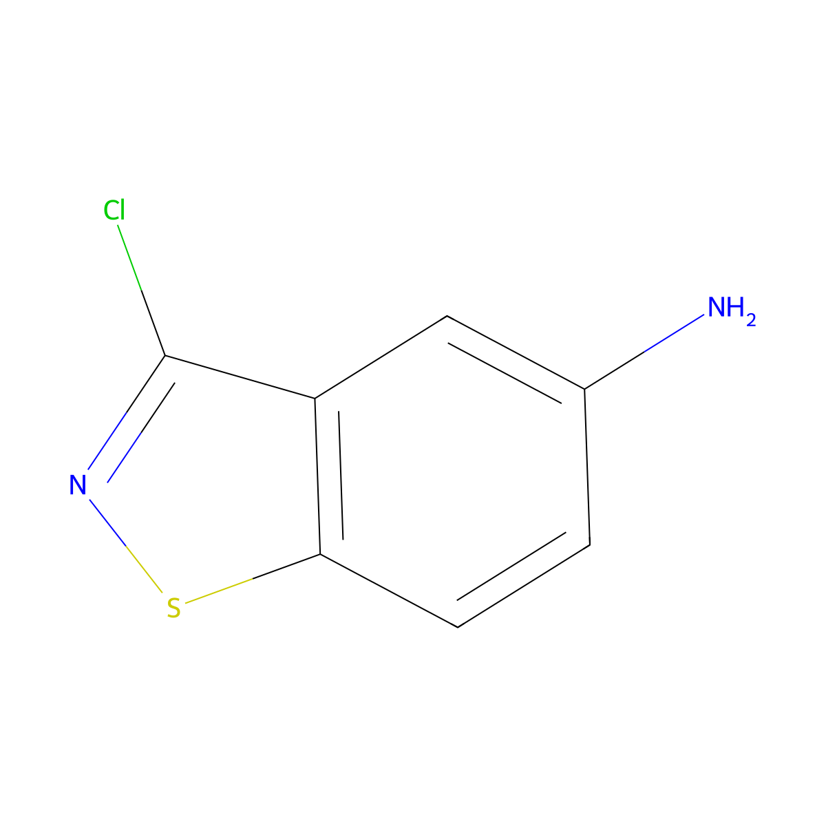 1,2-Benzisothiazol-5-amine, 3-chloro- molecular structure, CAS 148193-30-0