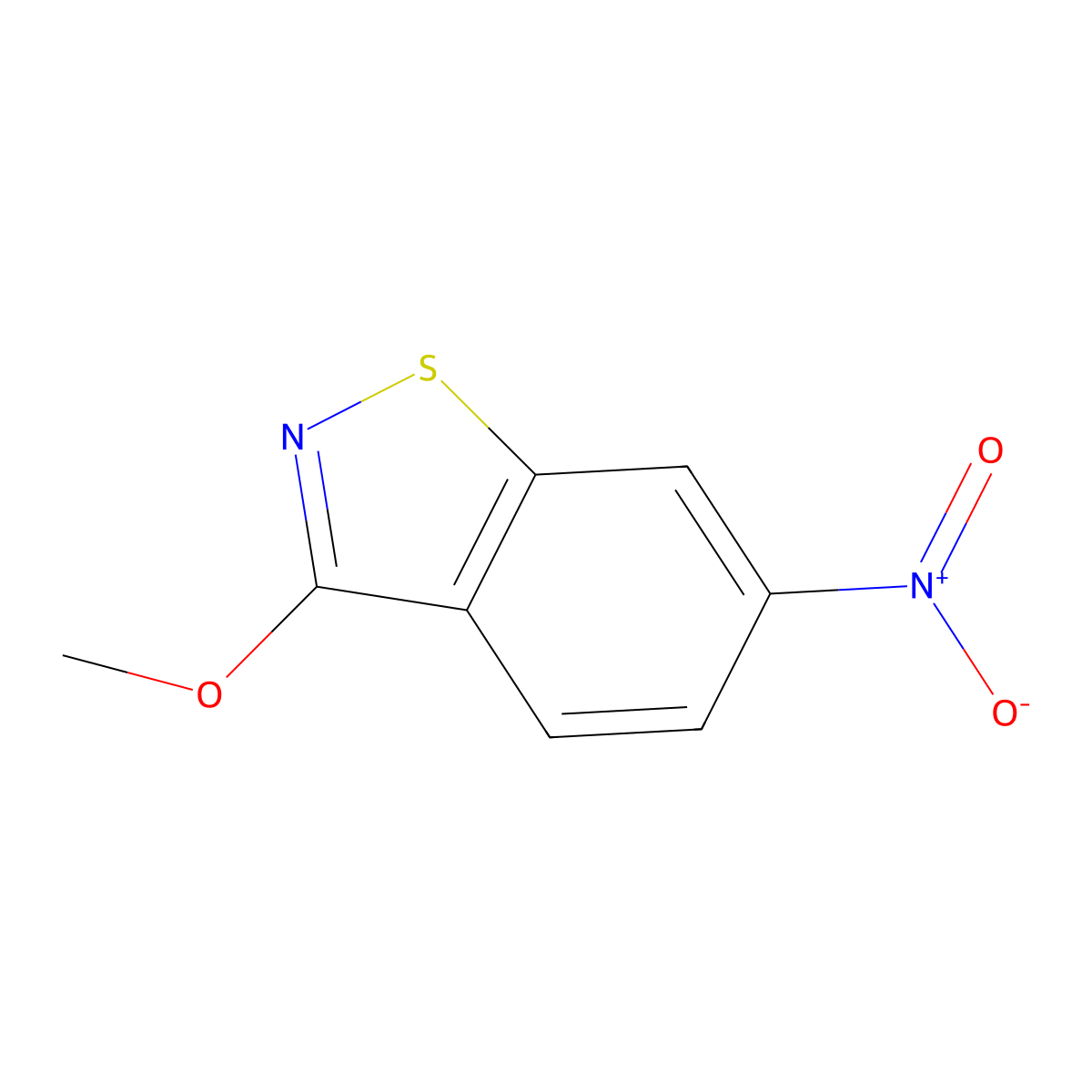 1,2-Benzisothiazole, 3-methoxy-6-nitro- molecular structure, CAS 148193-32-2