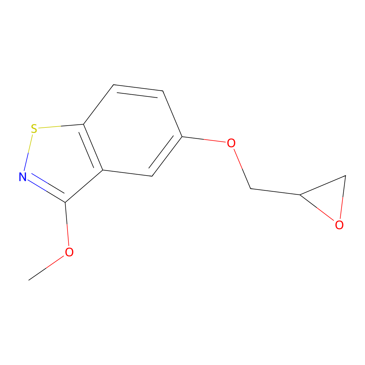 3-Methoxy-5-(oxiranylmethoxy)-1,2-benzisothiazole molecular structure, CAS 148193-34-4
