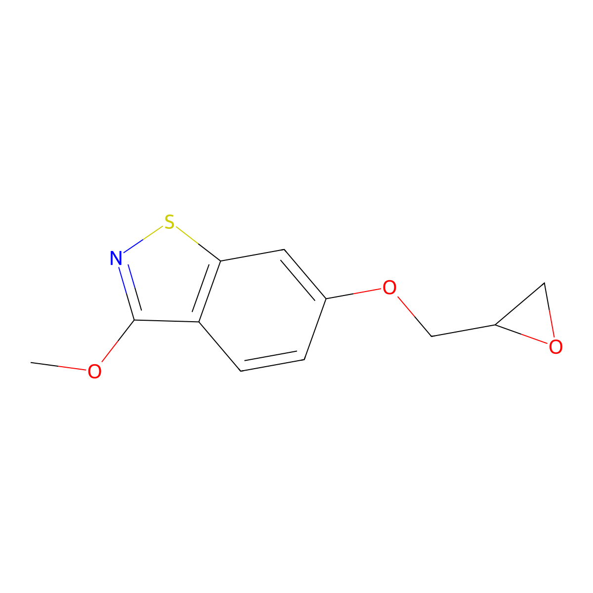 3-Methoxy-6-(oxiranylmethoxy)-1,2-benzisothiazole molecular structure, CAS 148193-35-5