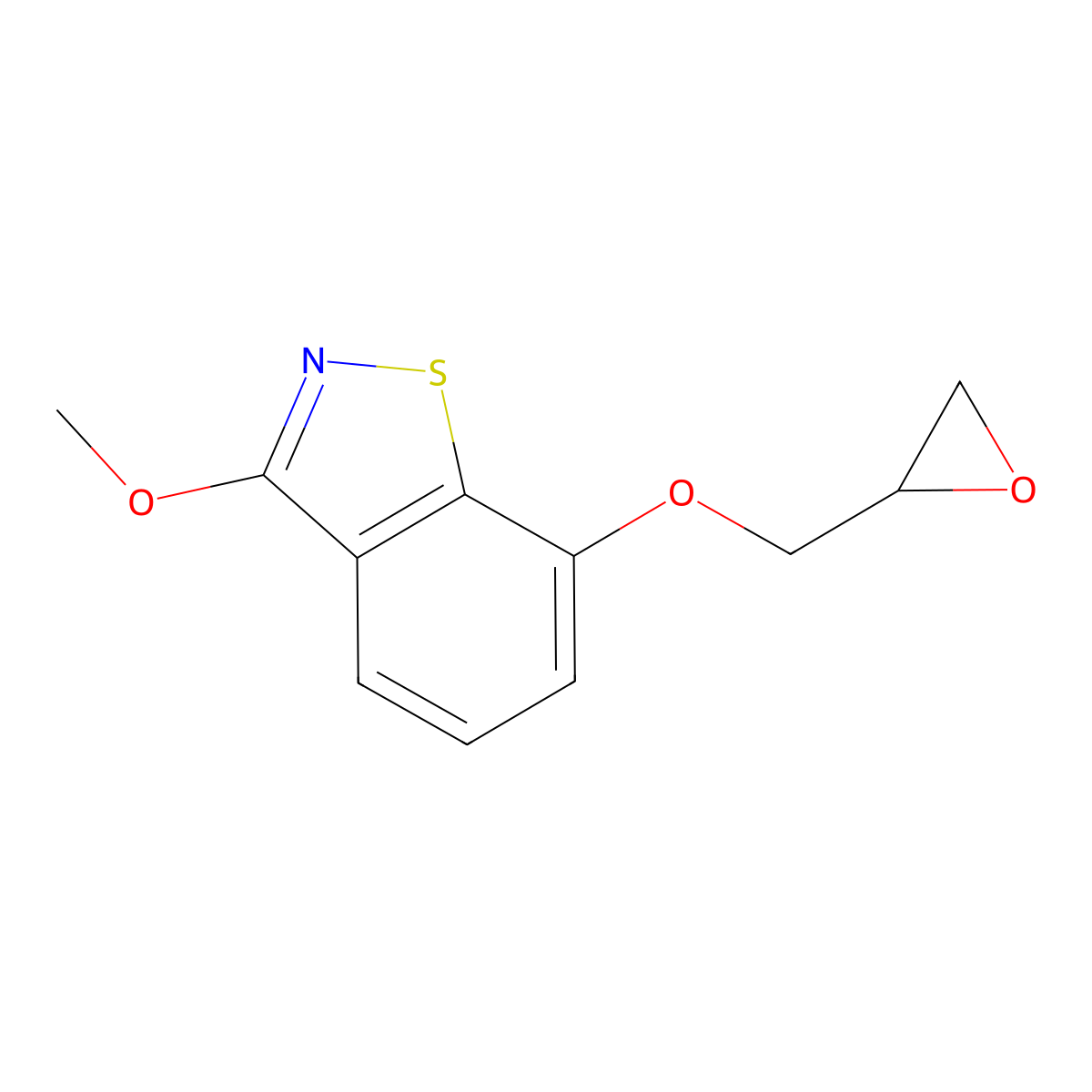 3-Methoxy-7-(oxiranylmethoxy)-1,2-benzisothiazole molecular structure, CAS 148193-36-6