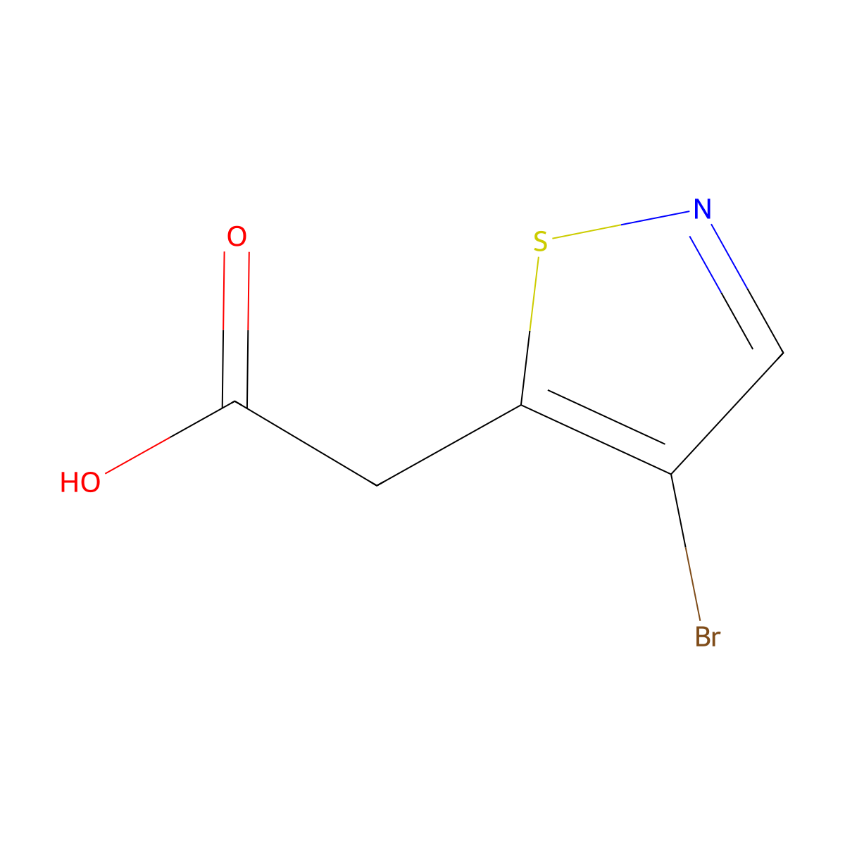 2-(4-Bromo-1,2-thiazol-5-yl)acetic acid molecular structure, CAS 1481940-49-1