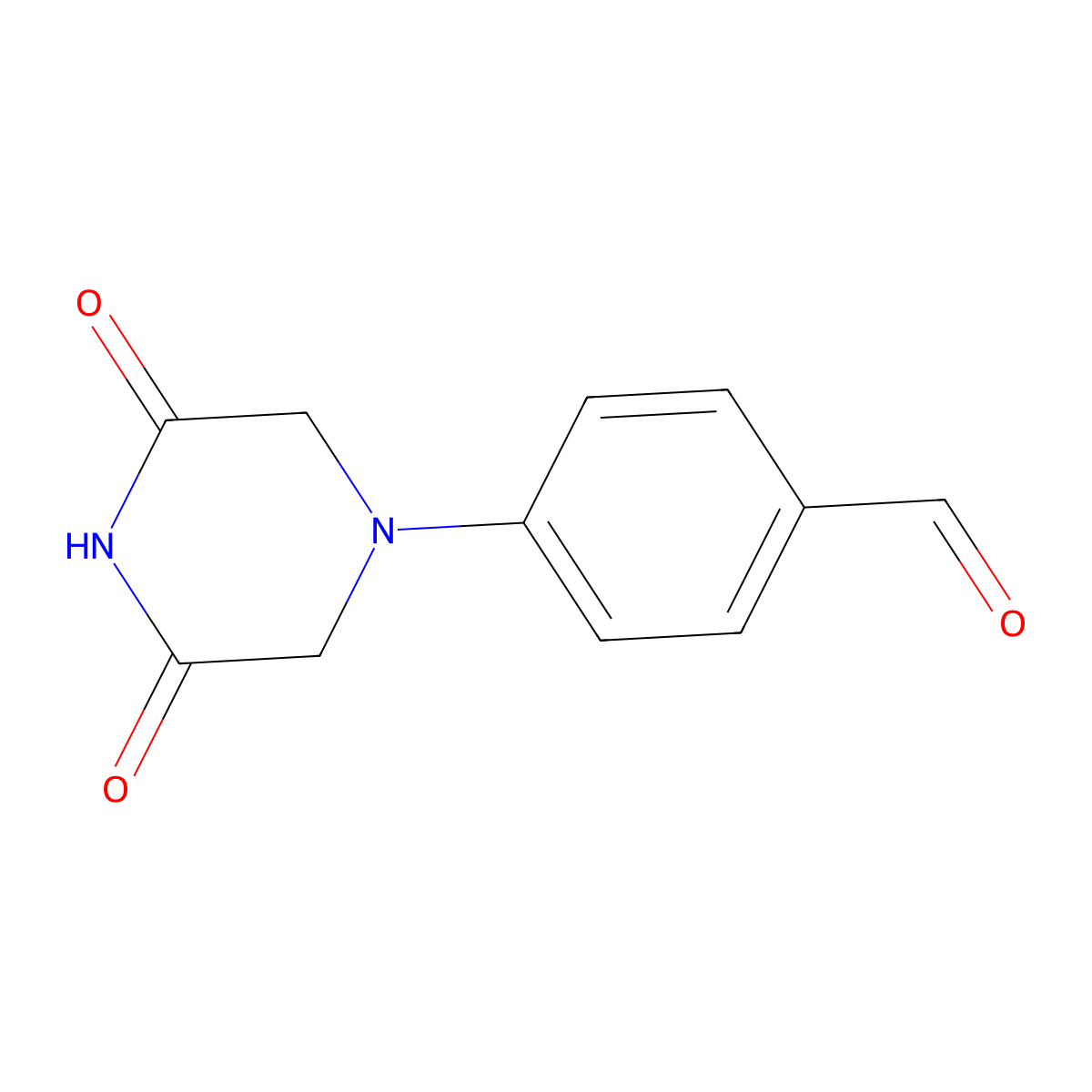 4-(3,5-Dioxopiperazin-1-yl)benzaldehyde molecular structure, CAS 1481953-57-4