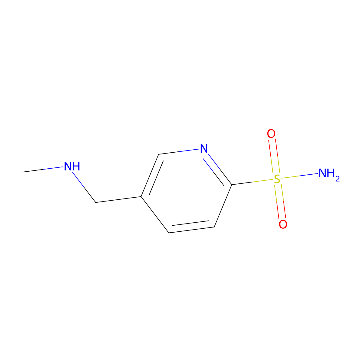 5-[(Methylamino)methyl]pyridine-2-sulfonamide molecular structure, CAS 1481962-74-6