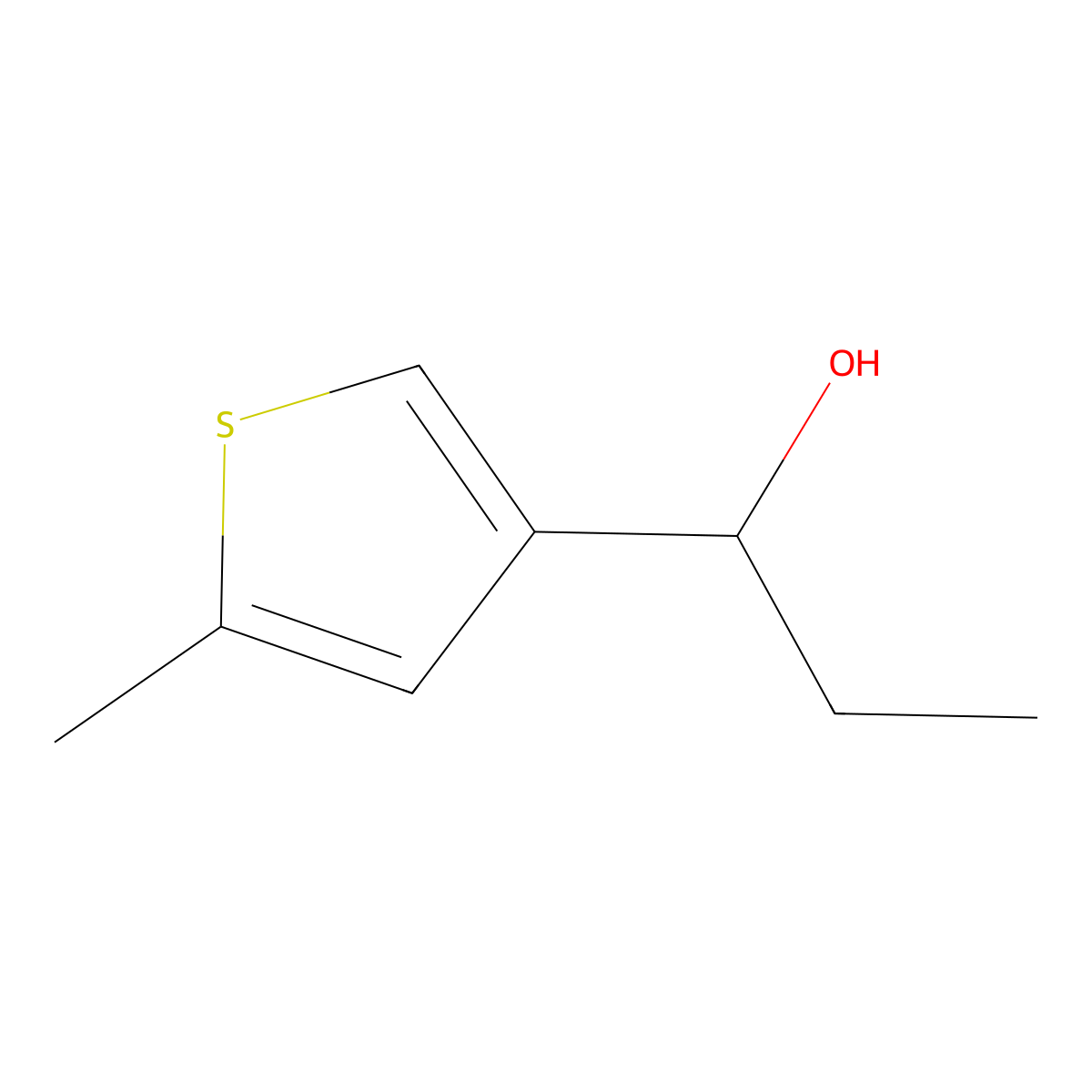 1-(5-Methylthiophen-3-yl)propan-1-ol molecular structure, CAS 1481986-80-4
