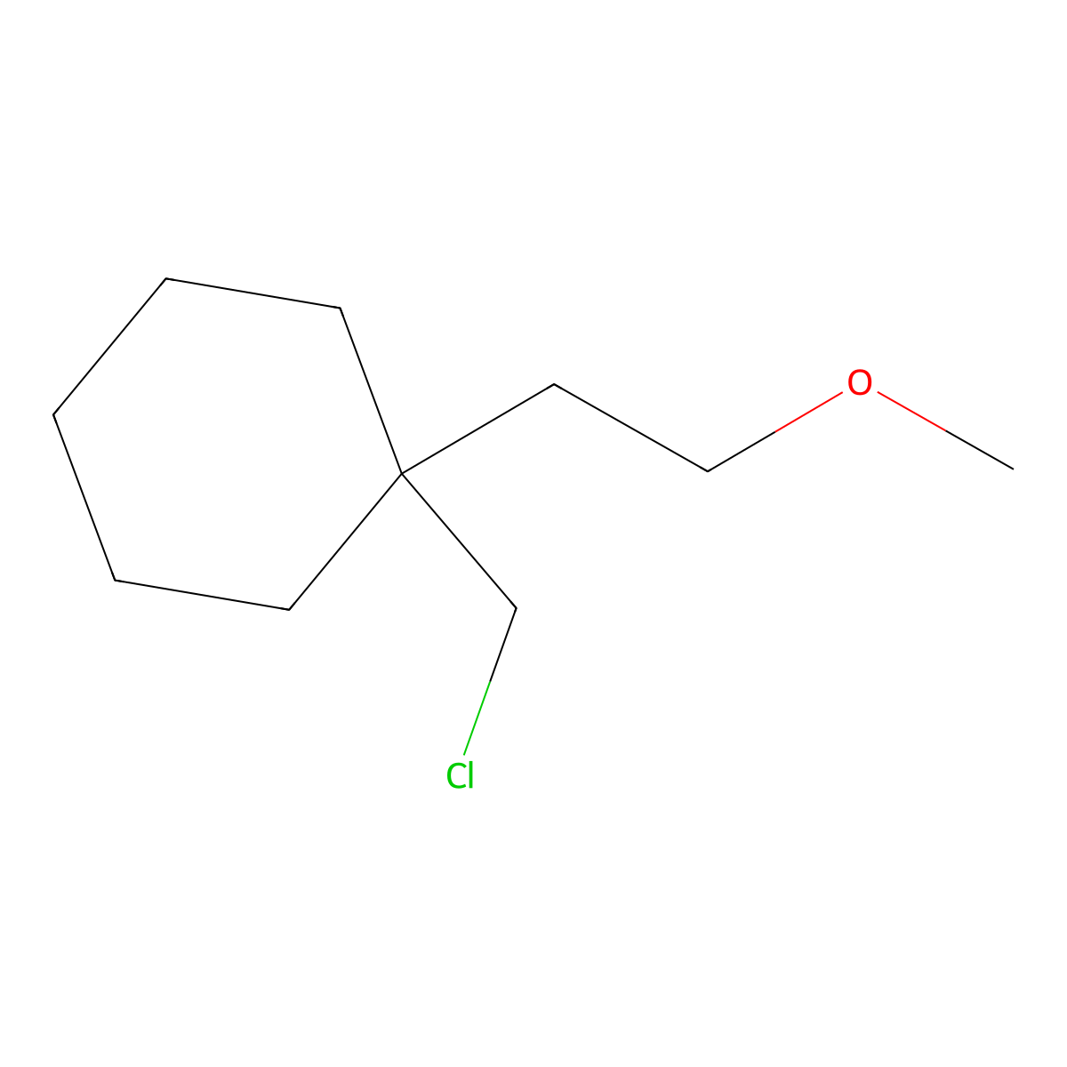 1-(Chloromethyl)-1-(2-methoxyethyl)cyclohexane molecular structure, CAS 1481990-15-1