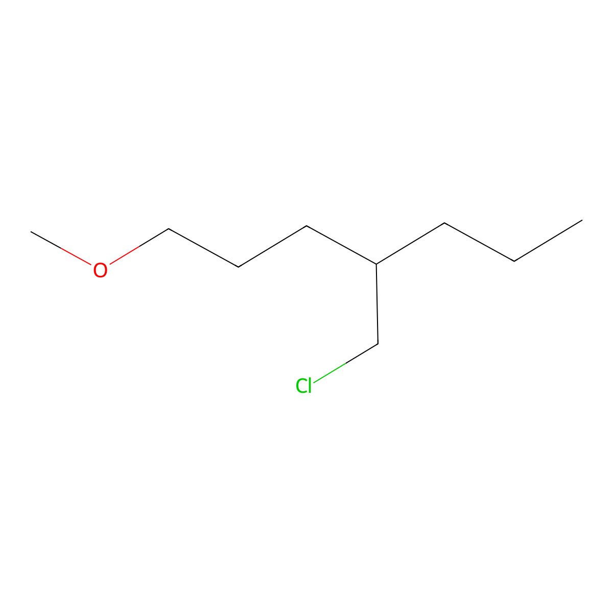 4-(Chloromethyl)-1-methoxyheptane molecular structure, CAS 1481990-37-7