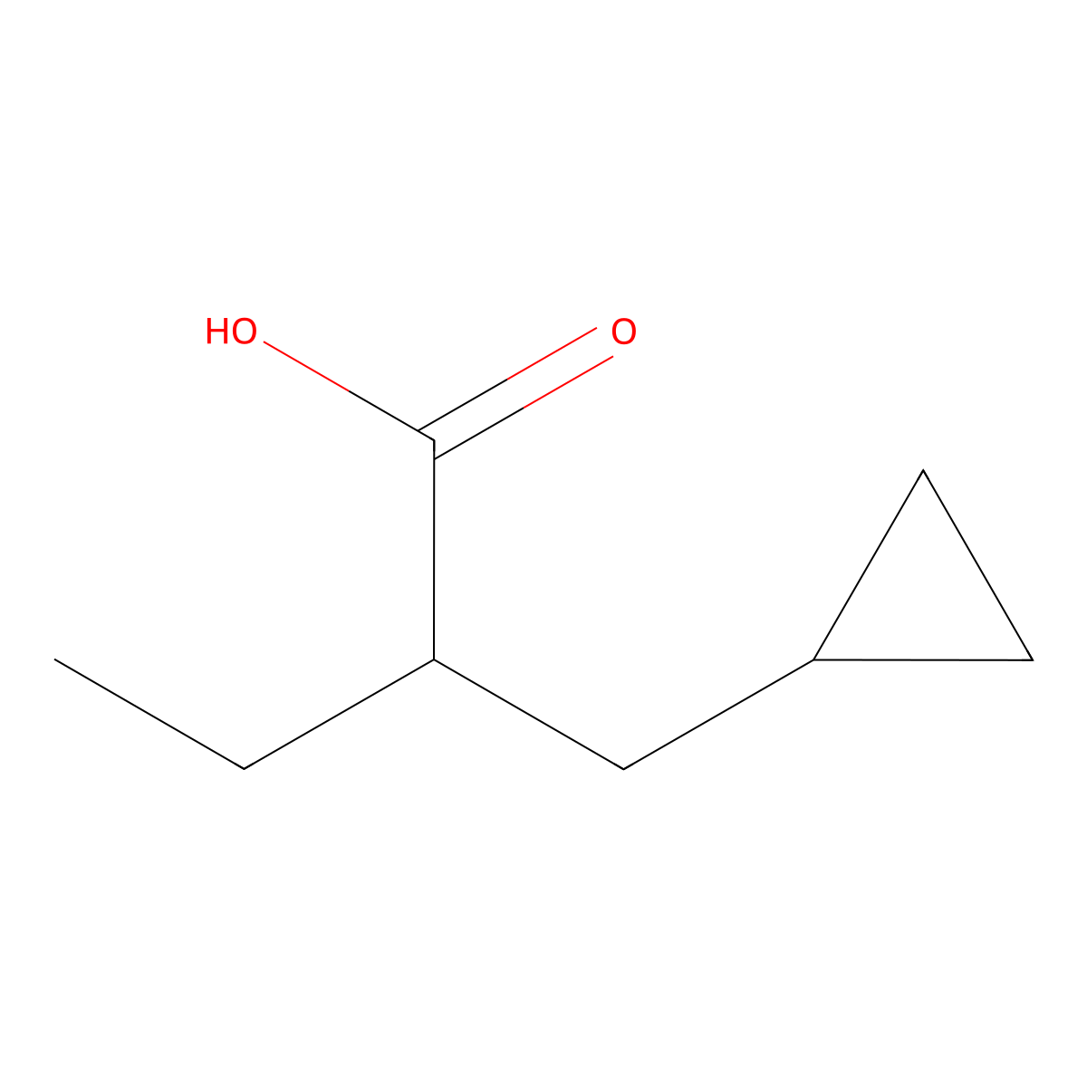 2-(Cyclopropylmethyl)butanoic acid molecular structure, CAS 1481995-26-9