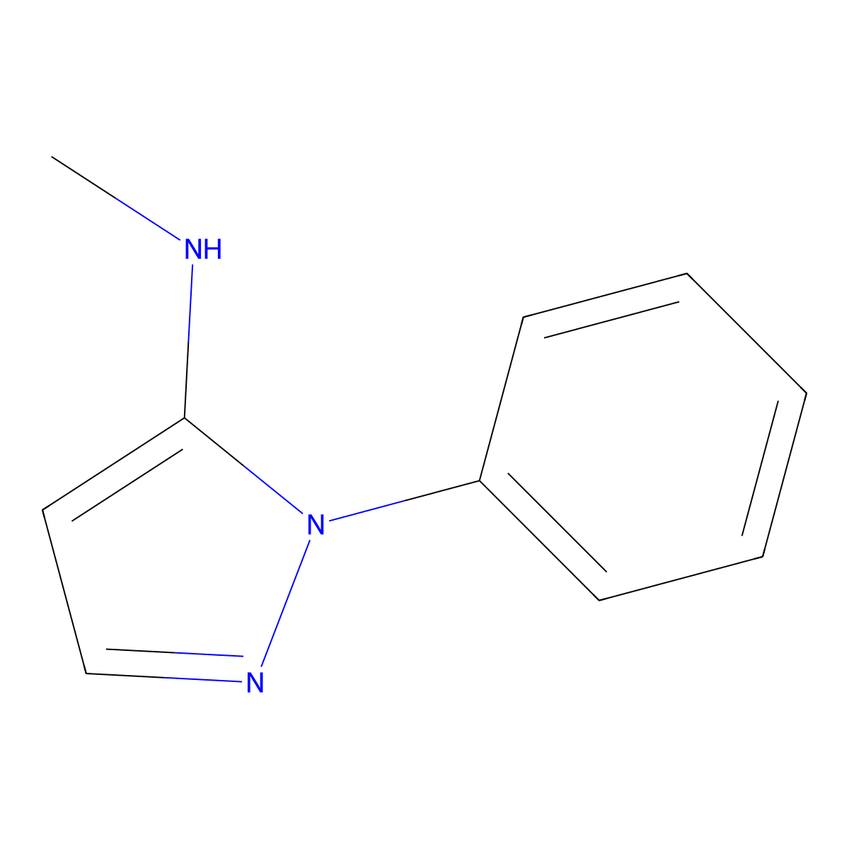 N-methyl-1-phenyl-1H-pyrazol-5-amine molecular structure, CAS 1482-35-5