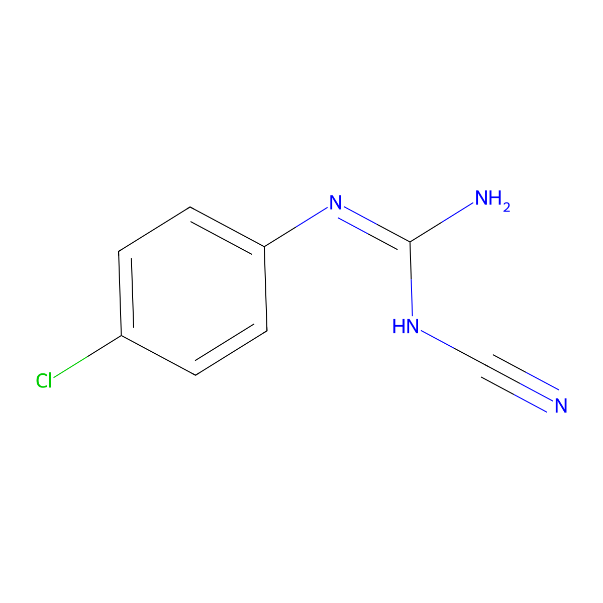 1-(4-Chlorophenyl)-3-cyanoguanidine molecular structure, CAS 1482-62-8