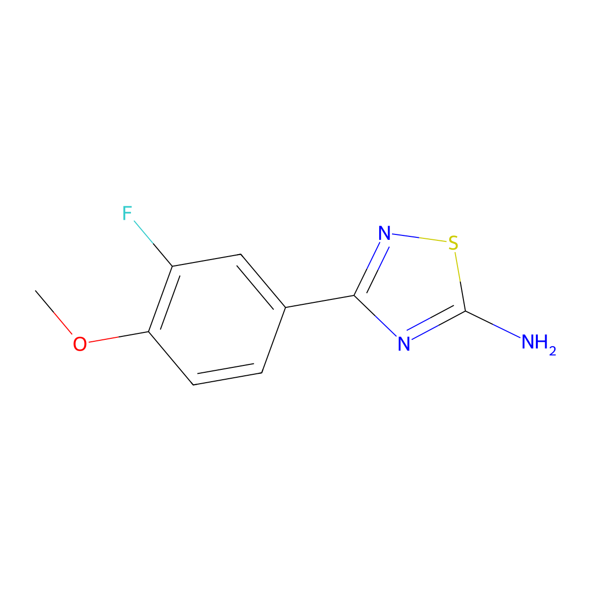 3-(3-Fluoro-4-methoxyphenyl)-1,2,4-thiadiazol-5-amine molecular structure, CAS 1482000-91-8
