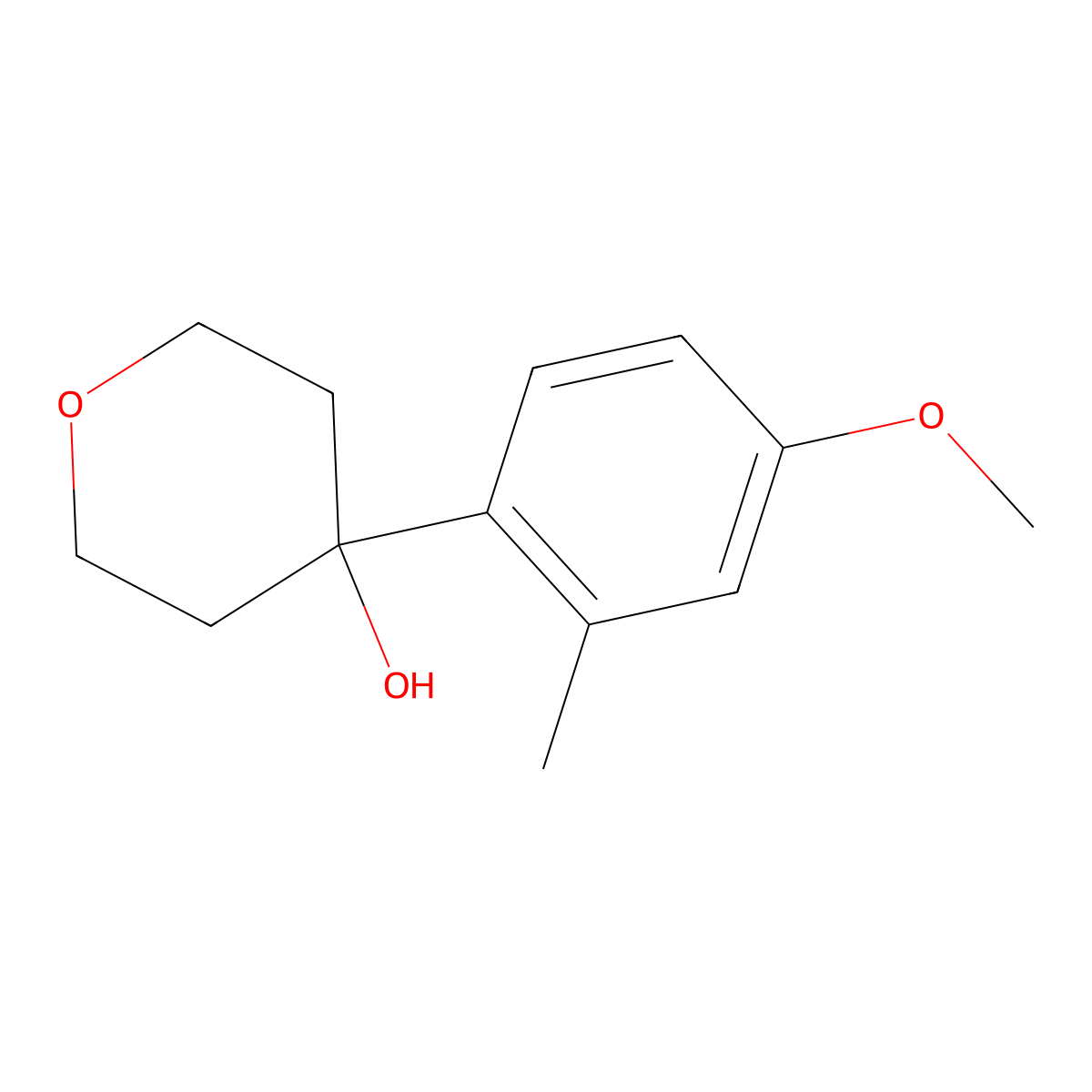 4-(4-Methoxy-2-methylphenyl)oxan-4-ol molecular structure, CAS 1482001-68-2