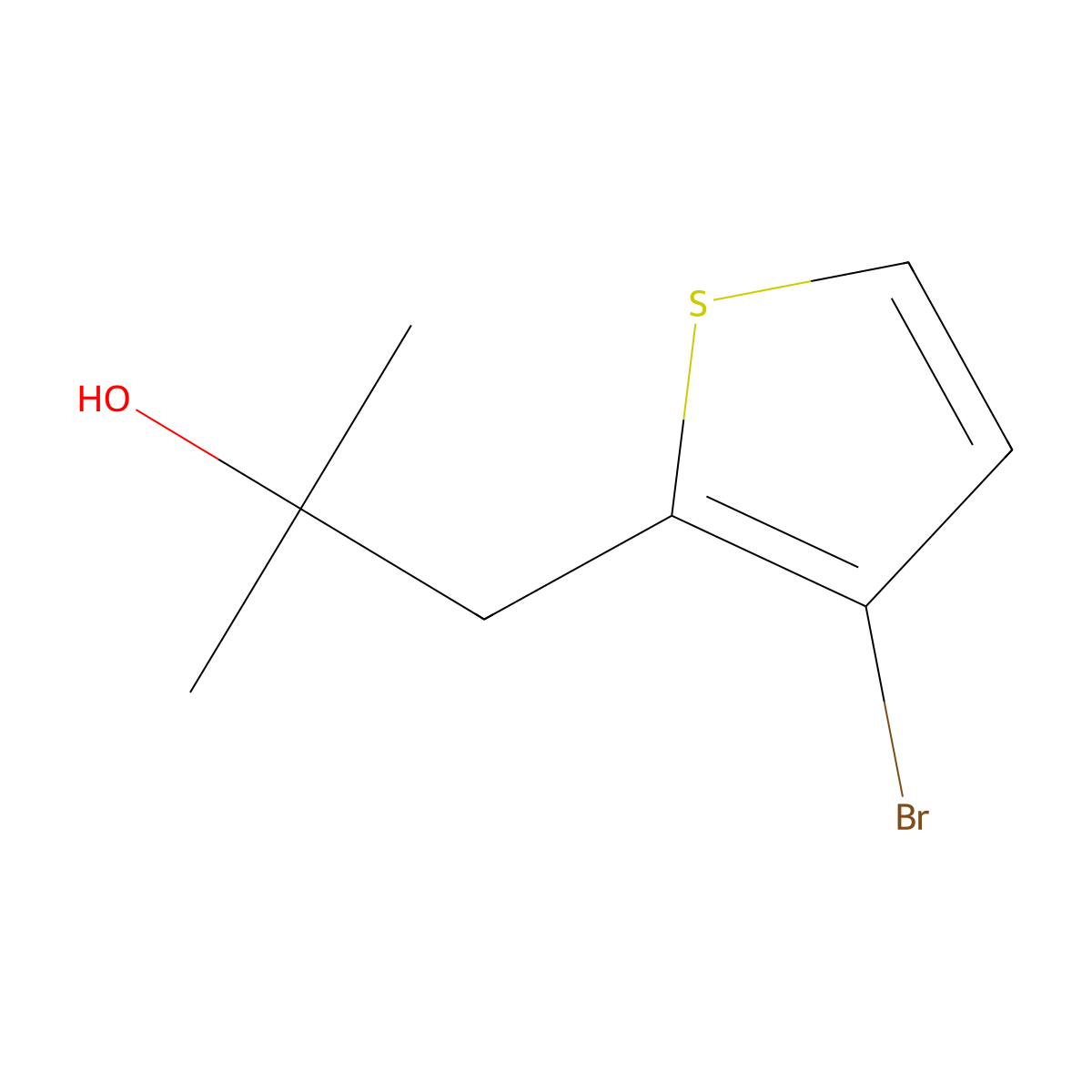 1-(3-Bromothiophen-2-yl)-2-methylpropan-2-ol molecular structure, CAS 1482025-27-3