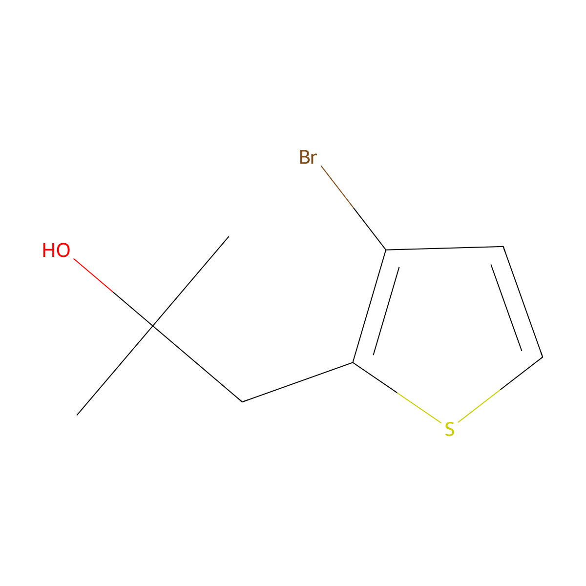 1-(3-Bromothiophen-2-yl)-2-methylpropan-2-ol molecular structure, CAS 1482025-27-3