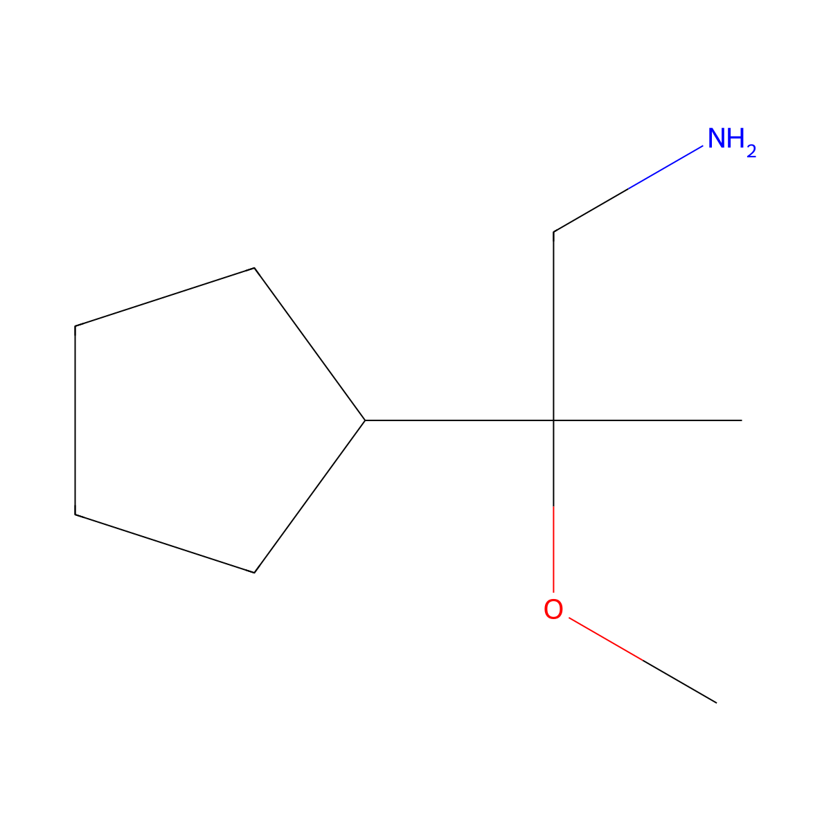2-Cyclopentyl-2-methoxypropan-1-amine molecular structure, CAS 1482029-71-9