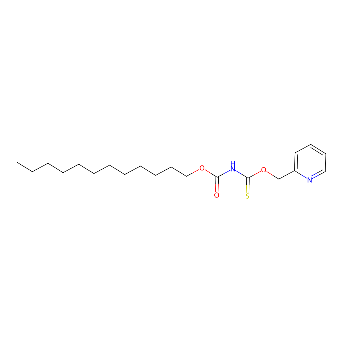 Dodecyl N-[(pyridin-2-ylmethoxy)methanethioyl]carbamate molecular structure, CAS 148204-38-0