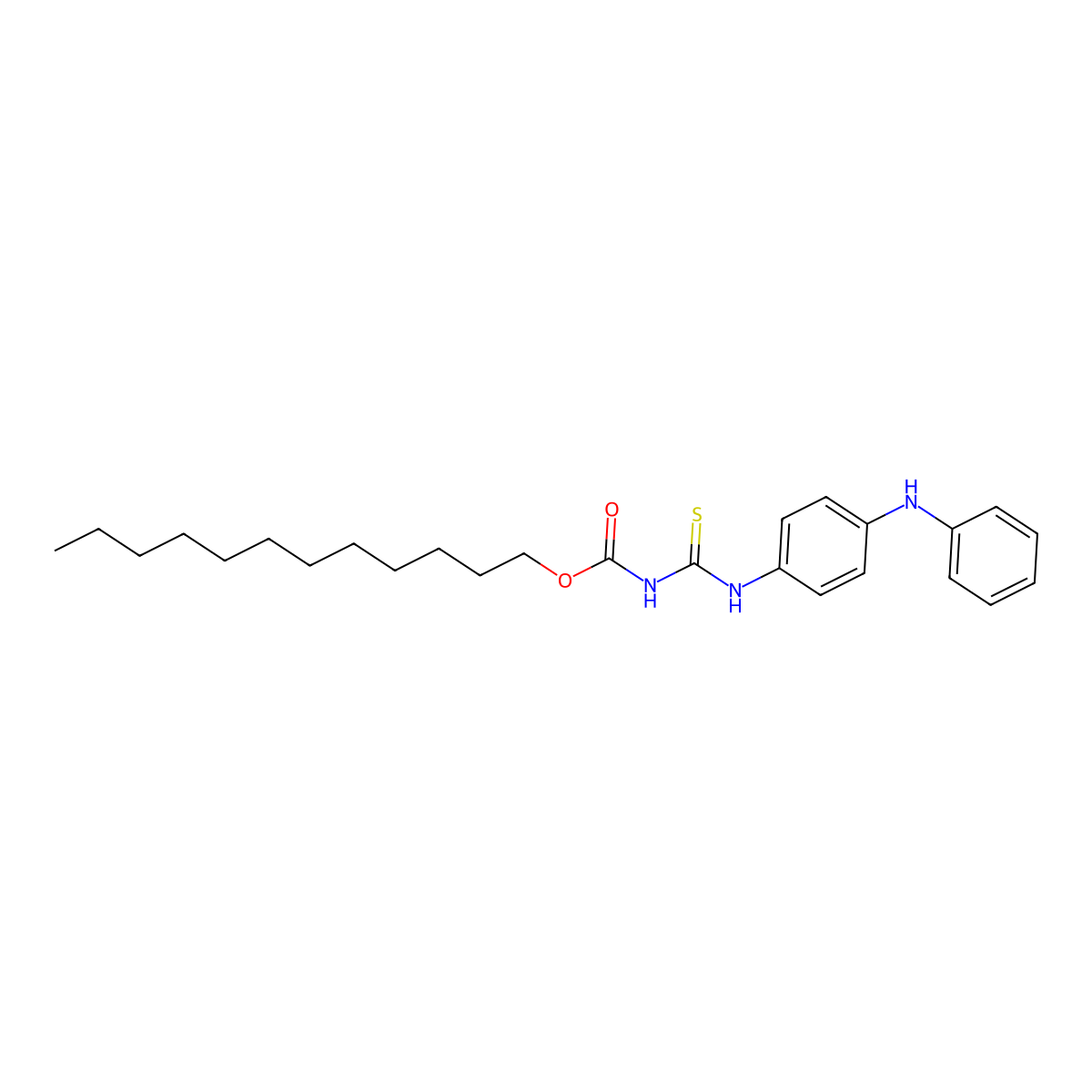 Dodecyl N-{[4-(phenylamino)phenyl] carbamothioyl}carbamate molecular structure, CAS 148204-52-8