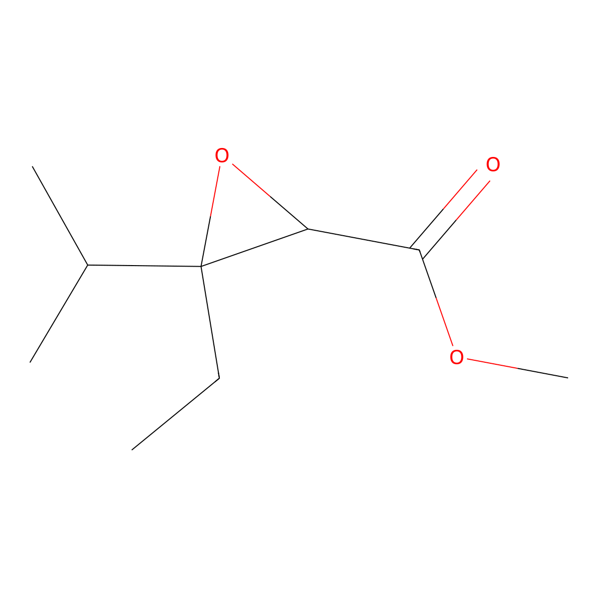 Methyl 3-ethyl-3-(propan-2-yl)oxirane-2-carboxylate molecular structure, CAS 1482048-97-4