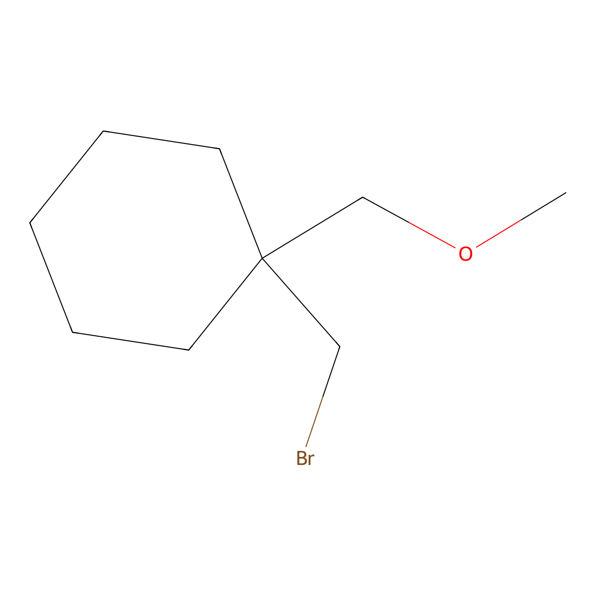1-(Bromomethyl)-1-(methoxymethyl)cyclohexane molecular structure, CAS 1482057-87-3