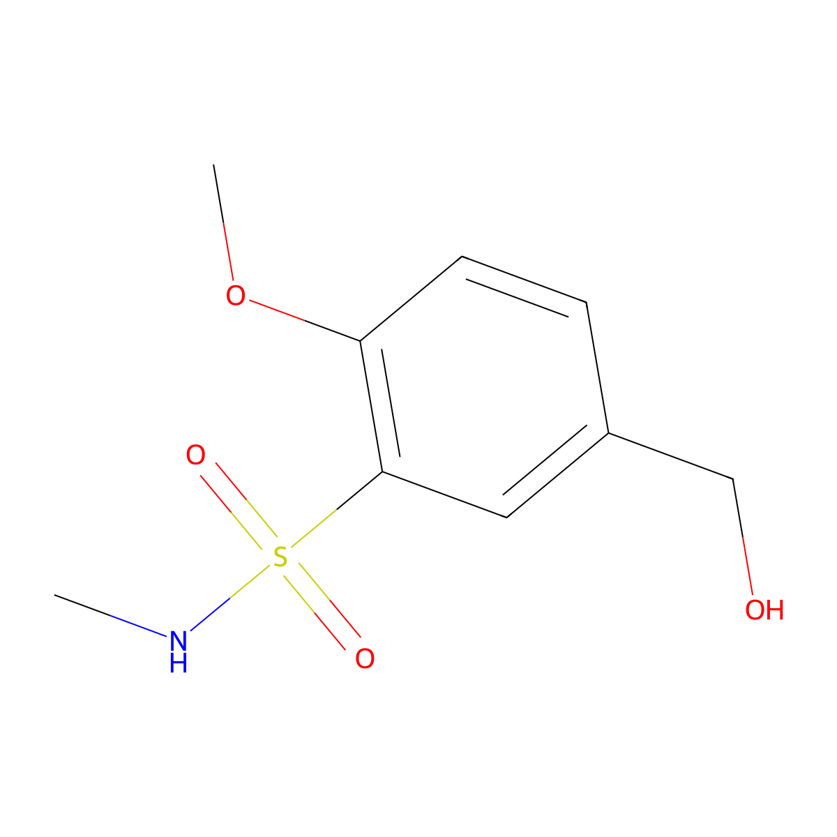 5-(hydroxymethyl)-2-methoxy-N-methylbenzenesulfonamide molecular structure, CAS 1482070-63-2