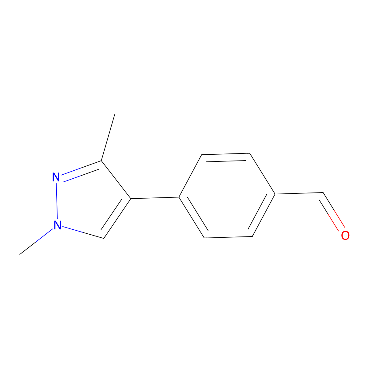 4-(1,3-Dimethyl-1H-pyrazol-4-yl)benzaldehyde molecular structure, CAS 1482073-48-2