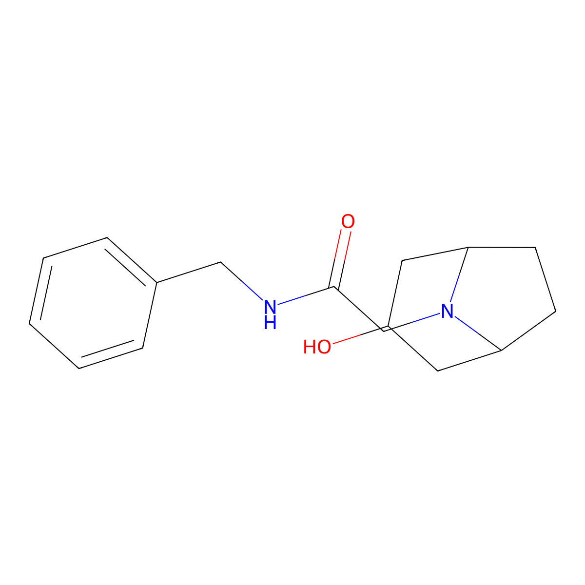 N-benzyl-2-(3-hydroxy-8-azabicyclo[3.2.1]octan-8-yl)acetamide molecular structure, CAS 1482073-89-1