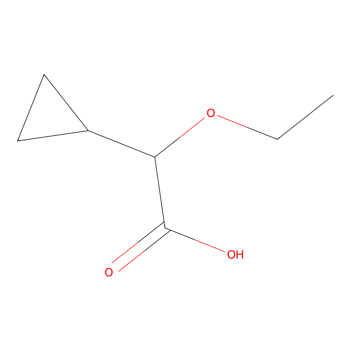2-Cyclopropyl-2-ethoxyacetic acid molecular structure, CAS 1482078-19-2